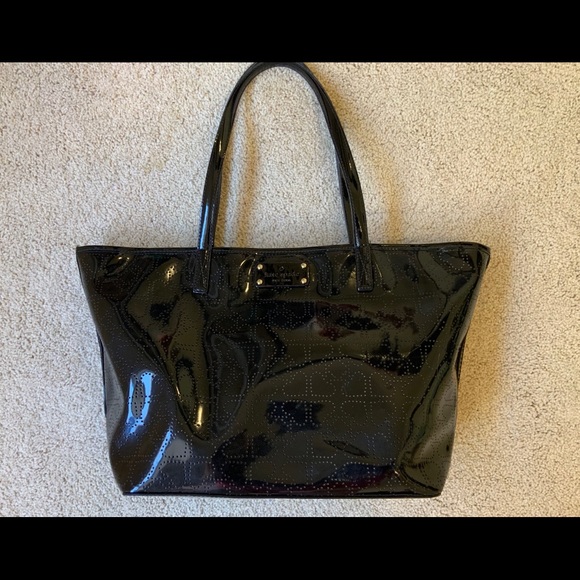 kate spade Bags | Kate Spade Patent Leather Black Heart Tote Bag | Poshmark